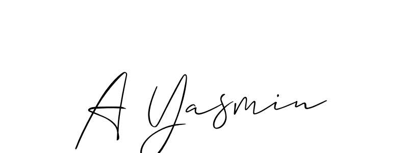 The best way (Allison_Script) to make a short signature is to pick only two or three words in your name. The name A Yasmin include a total of six letters. For converting this name. A Yasmin signature style 2 images and pictures png