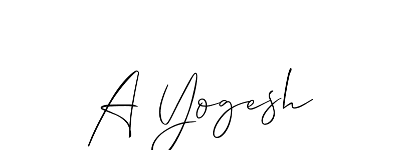 Make a beautiful signature design for name A Yogesh. With this signature (Allison_Script) style, you can create a handwritten signature for free. A Yogesh signature style 2 images and pictures png