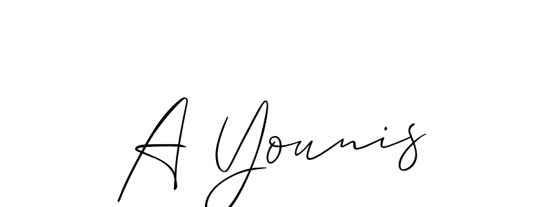 How to make A Younis signature? Allison_Script is a professional autograph style. Create handwritten signature for A Younis name. A Younis signature style 2 images and pictures png