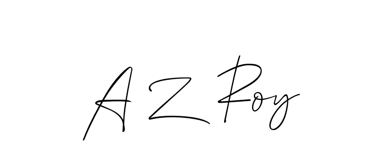 Make a beautiful signature design for name A Z  Roy. With this signature (Allison_Script) style, you can create a handwritten signature for free. A Z  Roy signature style 2 images and pictures png