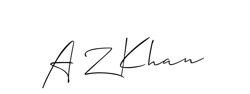 You should practise on your own different ways (Allison_Script) to write your name (A Z Khan) in signature. don't let someone else do it for you. A Z Khan signature style 2 images and pictures png