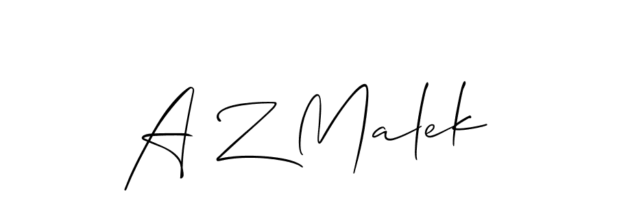 Design your own signature with our free online signature maker. With this signature software, you can create a handwritten (Allison_Script) signature for name A Z Malek. A Z Malek signature style 2 images and pictures png
