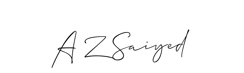 Also we have A Z Saiyed name is the best signature style. Create professional handwritten signature collection using Allison_Script autograph style. A Z Saiyed signature style 2 images and pictures png