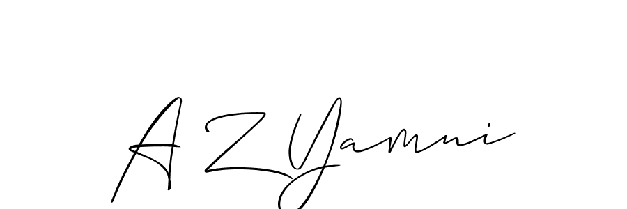 Create a beautiful signature design for name A Z Yamni. With this signature (Allison_Script) fonts, you can make a handwritten signature for free. A Z Yamni signature style 2 images and pictures png