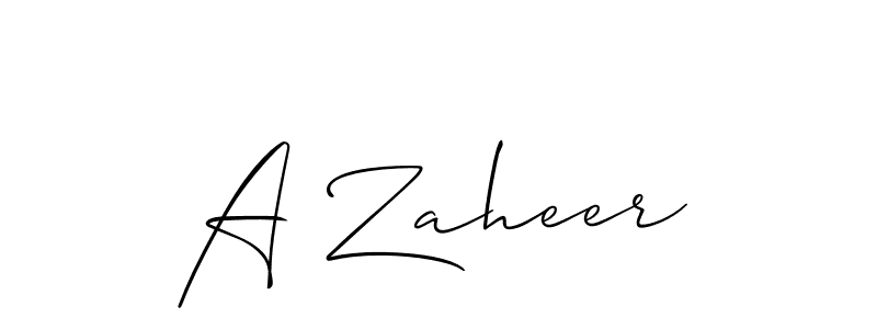 if you are searching for the best signature style for your name A Zaheer. so please give up your signature search. here we have designed multiple signature styles  using Allison_Script. A Zaheer signature style 2 images and pictures png