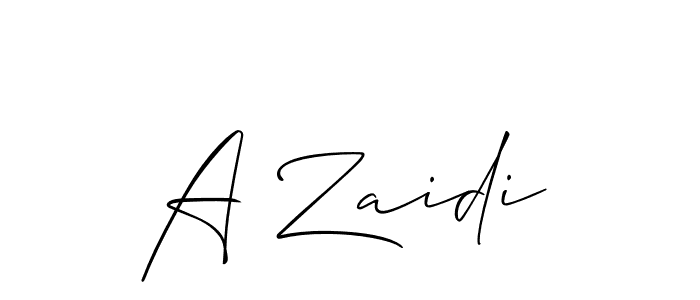 Make a beautiful signature design for name A Zaidi. With this signature (Allison_Script) style, you can create a handwritten signature for free. A Zaidi signature style 2 images and pictures png