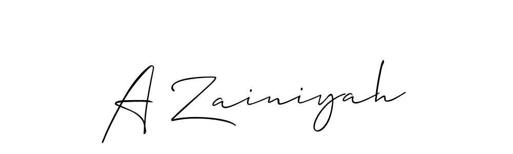 You should practise on your own different ways (Allison_Script) to write your name (A Zainiyah) in signature. don't let someone else do it for you. A Zainiyah signature style 2 images and pictures png