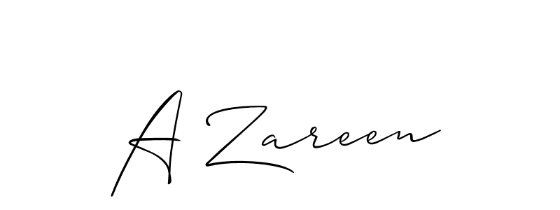 Best and Professional Signature Style for A Zareen. Allison_Script Best Signature Style Collection. A Zareen signature style 2 images and pictures png