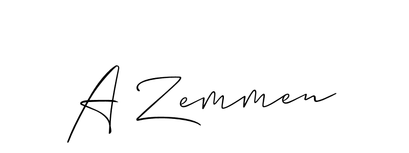 Make a beautiful signature design for name A Zemmen. With this signature (Allison_Script) style, you can create a handwritten signature for free. A Zemmen signature style 2 images and pictures png