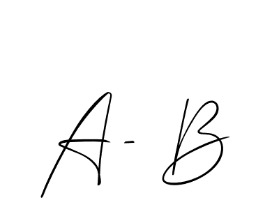 How to make A- B signature? Allison_Script is a professional autograph style. Create handwritten signature for A- B name. A- B signature style 2 images and pictures png
