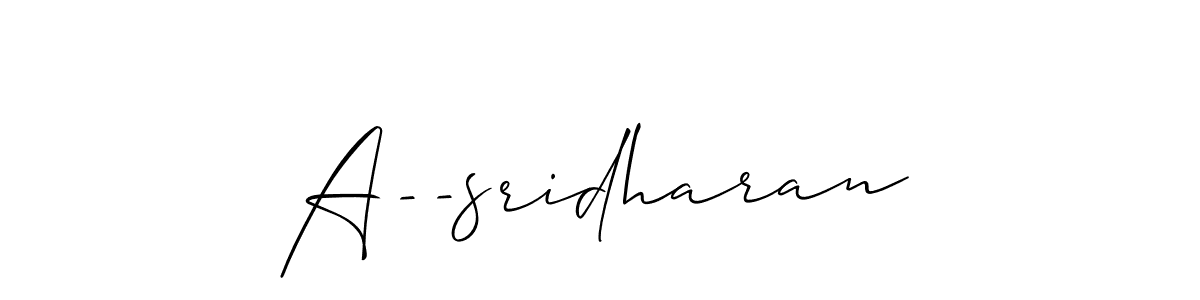 See photos of A--sridharan official signature by Spectra . Check more albums & portfolios. Read reviews & check more about Allison_Script font. A--sridharan signature style 2 images and pictures png