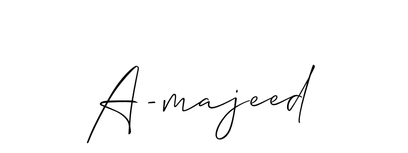 Design your own signature with our free online signature maker. With this signature software, you can create a handwritten (Allison_Script) signature for name A-majeed. A-majeed signature style 2 images and pictures png