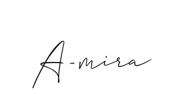 How to Draw A-mira signature style? Allison_Script is a latest design signature styles for name A-mira. A-mira signature style 2 images and pictures png