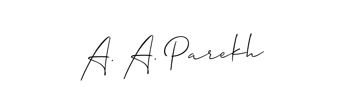 Design your own signature with our free online signature maker. With this signature software, you can create a handwritten (Allison_Script) signature for name A. A. Parekh. A. A. Parekh signature style 2 images and pictures png