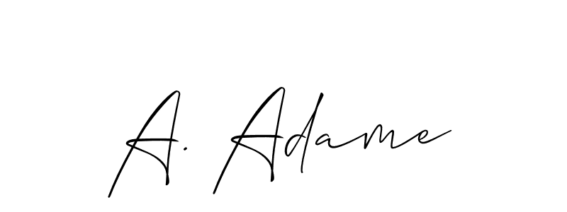 Make a beautiful signature design for name A. Adame. With this signature (Allison_Script) style, you can create a handwritten signature for free. A. Adame signature style 2 images and pictures png