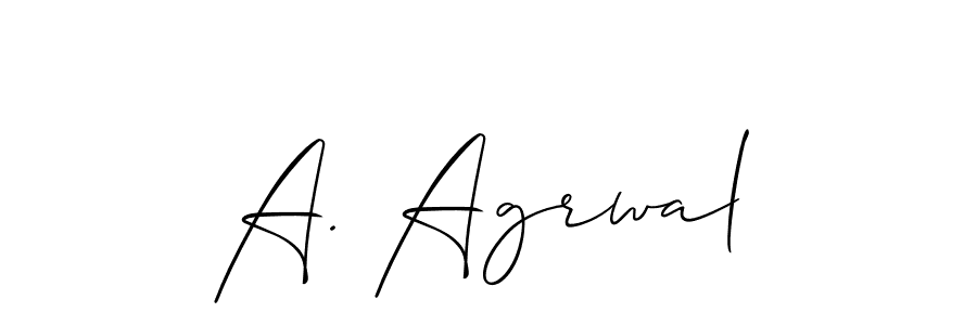 Also we have A. Agrwal name is the best signature style. Create professional handwritten signature collection using Allison_Script autograph style. A. Agrwal signature style 2 images and pictures png