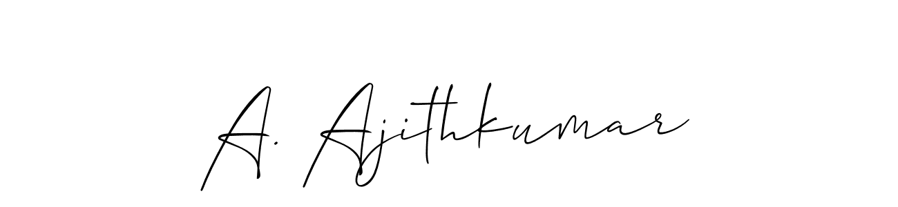 Use a signature maker to create a handwritten signature online. With this signature software, you can design (Allison_Script) your own signature for name A. Ajithkumar. A. Ajithkumar signature style 2 images and pictures png