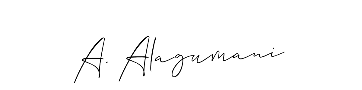 How to make A. Alagumani name signature. Use Allison_Script style for creating short signs online. This is the latest handwritten sign. A. Alagumani signature style 2 images and pictures png