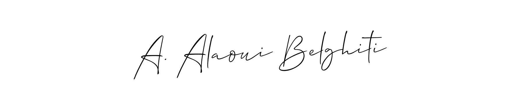 You can use this online signature creator to create a handwritten signature for the name A. Alaoui Belghiti. This is the best online autograph maker. A. Alaoui Belghiti signature style 2 images and pictures png