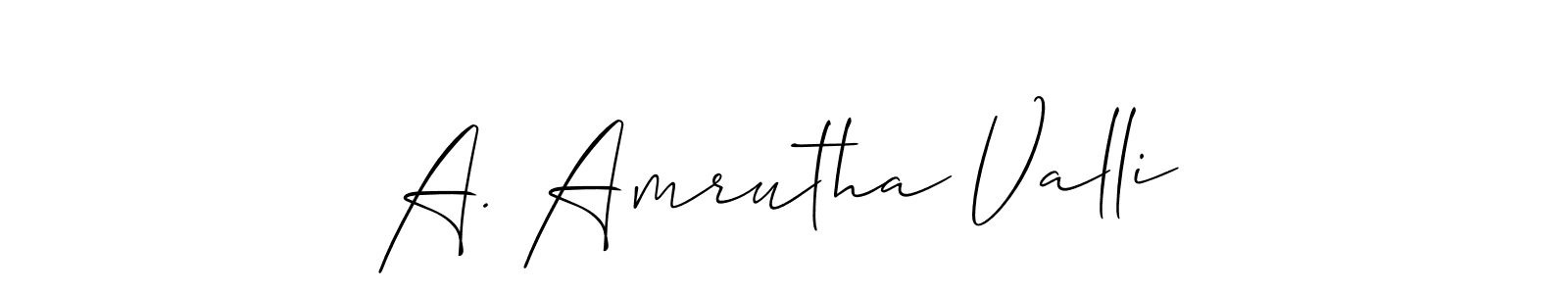 It looks lik you need a new signature style for name A. Amrutha Valli. Design unique handwritten (Allison_Script) signature with our free signature maker in just a few clicks. A. Amrutha Valli signature style 2 images and pictures png