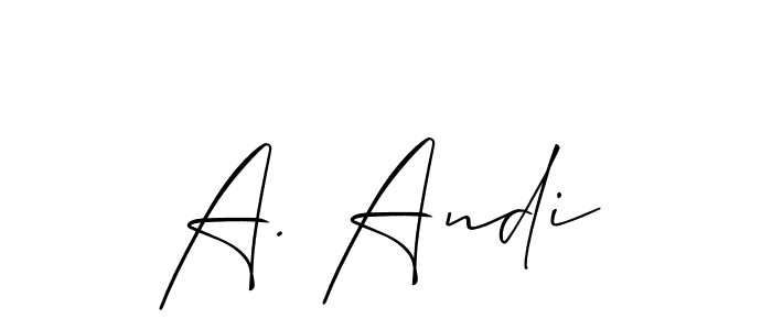 How to make A. Andi signature? Allison_Script is a professional autograph style. Create handwritten signature for A. Andi name. A. Andi signature style 2 images and pictures png