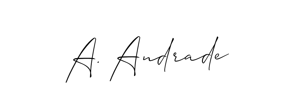 Similarly Allison_Script is the best handwritten signature design. Signature creator online .You can use it as an online autograph creator for name A. Andrade. A. Andrade signature style 2 images and pictures png