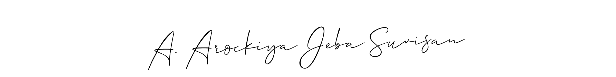 Check out images of Autograph of A. Arockiya Jeba Suvisan name. Actor A. Arockiya Jeba Suvisan Signature Style. Allison_Script is a professional sign style online. A. Arockiya Jeba Suvisan signature style 2 images and pictures png