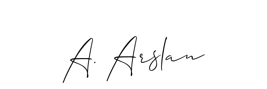 Make a beautiful signature design for name A. Arslan. With this signature (Allison_Script) style, you can create a handwritten signature for free. A. Arslan signature style 2 images and pictures png