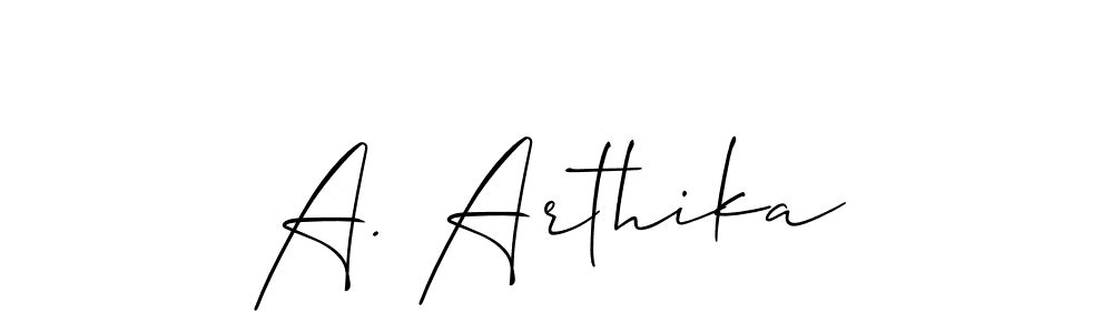 How to Draw A. Arthika signature style? Allison_Script is a latest design signature styles for name A. Arthika. A. Arthika signature style 2 images and pictures png