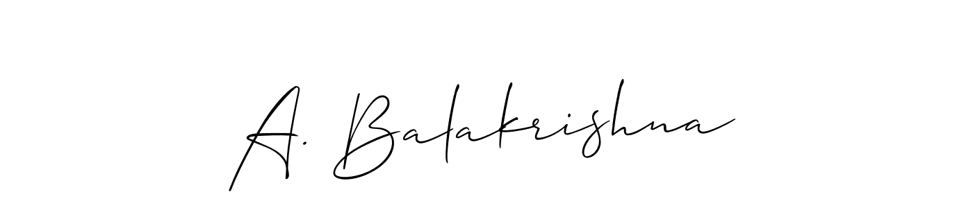 You should practise on your own different ways (Allison_Script) to write your name (A. Balakrishna) in signature. don't let someone else do it for you. A. Balakrishna signature style 2 images and pictures png