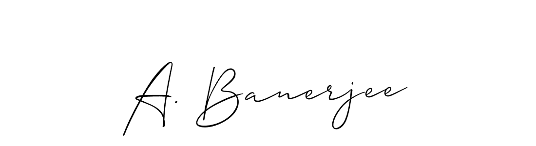 How to make A. Banerjee name signature. Use Allison_Script style for creating short signs online. This is the latest handwritten sign. A. Banerjee signature style 2 images and pictures png