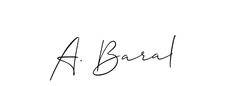 It looks lik you need a new signature style for name A. Baral. Design unique handwritten (Allison_Script) signature with our free signature maker in just a few clicks. A. Baral signature style 2 images and pictures png