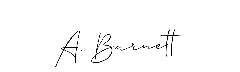 if you are searching for the best signature style for your name A. Barnett. so please give up your signature search. here we have designed multiple signature styles  using Allison_Script. A. Barnett signature style 2 images and pictures png