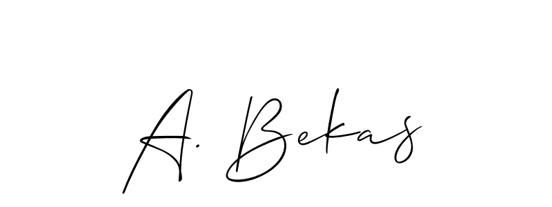 You should practise on your own different ways (Allison_Script) to write your name (A. Bekas) in signature. don't let someone else do it for you. A. Bekas signature style 2 images and pictures png