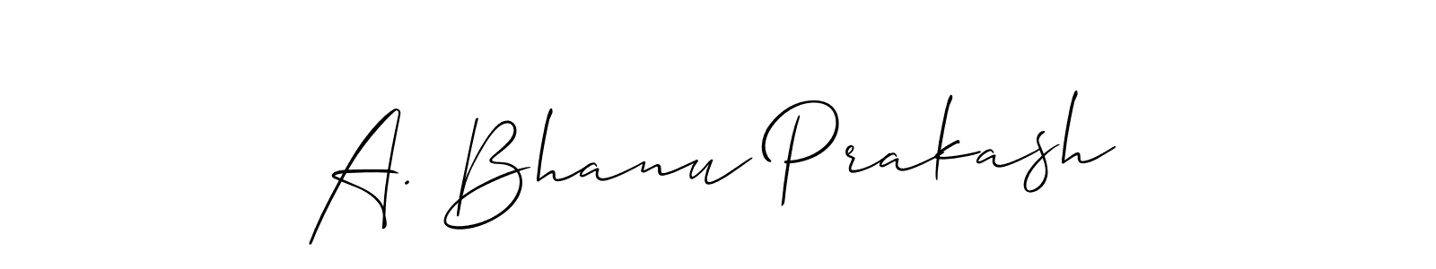 It looks lik you need a new signature style for name A. Bhanu Prakash. Design unique handwritten (Allison_Script) signature with our free signature maker in just a few clicks. A. Bhanu Prakash signature style 2 images and pictures png