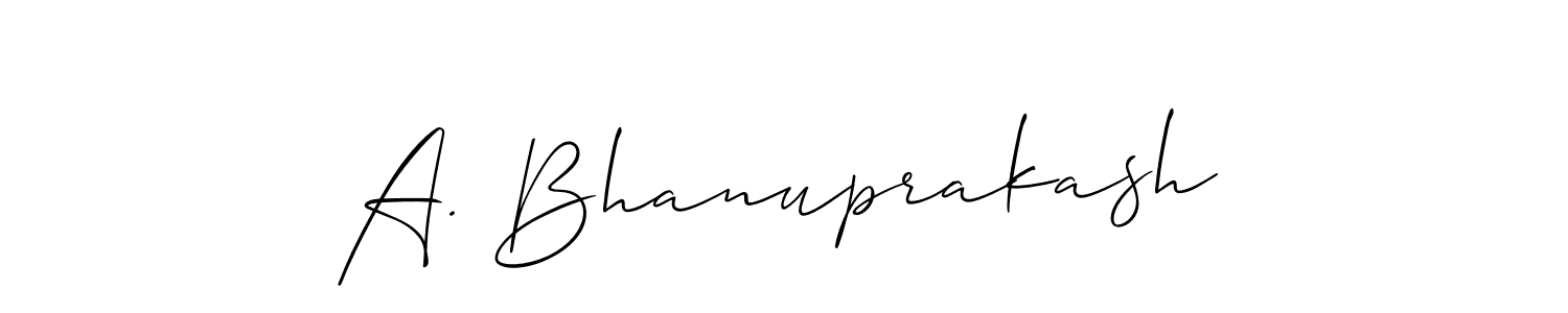 How to make A. Bhanuprakash signature? Allison_Script is a professional autograph style. Create handwritten signature for A. Bhanuprakash name. A. Bhanuprakash signature style 2 images and pictures png