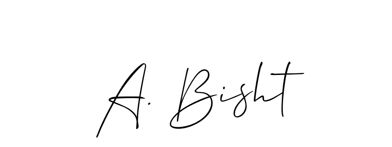 Allison_Script is a professional signature style that is perfect for those who want to add a touch of class to their signature. It is also a great choice for those who want to make their signature more unique. Get A. Bisht name to fancy signature for free. A. Bisht signature style 2 images and pictures png