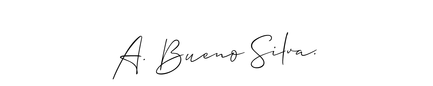 Similarly Allison_Script is the best handwritten signature design. Signature creator online .You can use it as an online autograph creator for name A. Bueno Silva.. A. Bueno Silva. signature style 2 images and pictures png