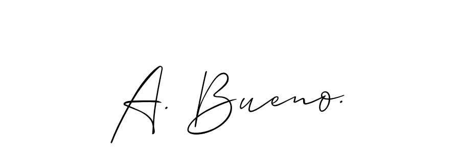 How to make A. Bueno. name signature. Use Allison_Script style for creating short signs online. This is the latest handwritten sign. A. Bueno. signature style 2 images and pictures png