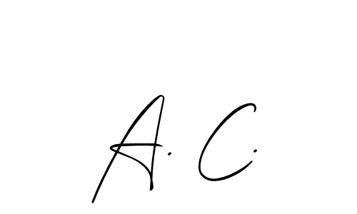 Similarly Allison_Script is the best handwritten signature design. Signature creator online .You can use it as an online autograph creator for name A. C.. A. C. signature style 2 images and pictures png