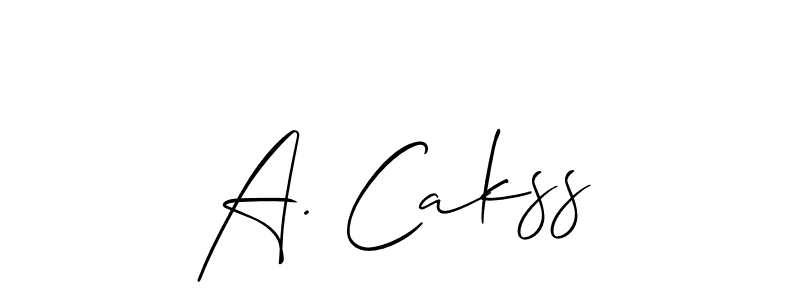 Similarly Allison_Script is the best handwritten signature design. Signature creator online .You can use it as an online autograph creator for name A. Cakss. A. Cakss signature style 2 images and pictures png