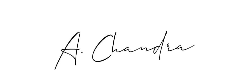 Also You can easily find your signature by using the search form. We will create A. Chandra name handwritten signature images for you free of cost using Allison_Script sign style. A. Chandra signature style 2 images and pictures png