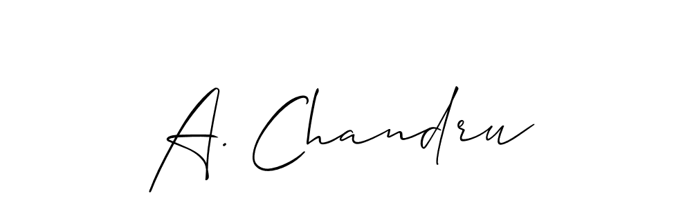 You should practise on your own different ways (Allison_Script) to write your name (A. Chandru) in signature. don't let someone else do it for you. A. Chandru signature style 2 images and pictures png