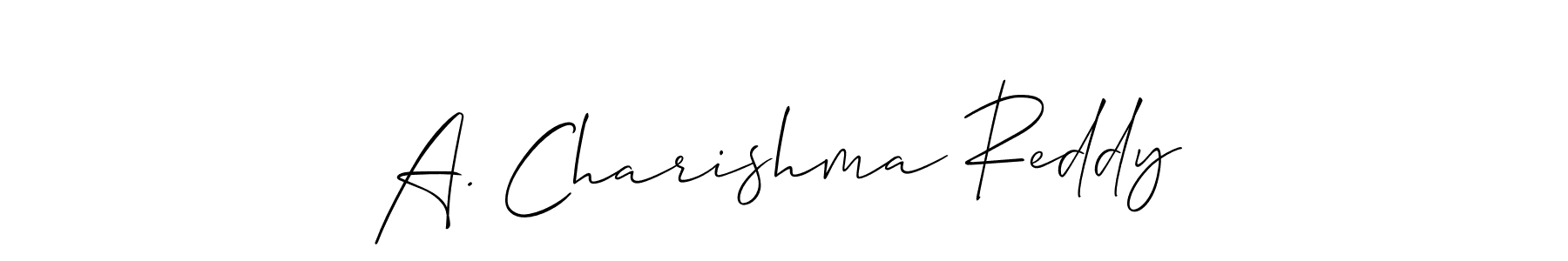 Make a beautiful signature design for name A. Charishma Reddy. With this signature (Allison_Script) style, you can create a handwritten signature for free. A. Charishma Reddy signature style 2 images and pictures png