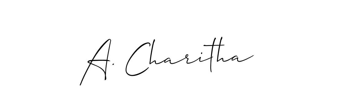 How to Draw A. Charitha signature style? Allison_Script is a latest design signature styles for name A. Charitha. A. Charitha signature style 2 images and pictures png