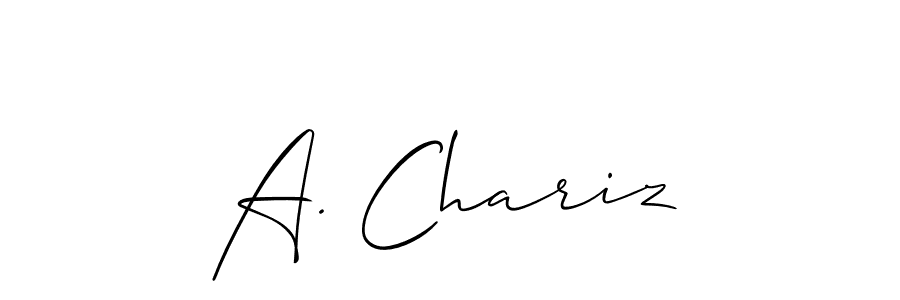 How to make A. Chariz name signature. Use Allison_Script style for creating short signs online. This is the latest handwritten sign. A. Chariz signature style 2 images and pictures png