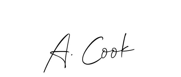 Also we have A. Cook name is the best signature style. Create professional handwritten signature collection using Allison_Script autograph style. A. Cook signature style 2 images and pictures png