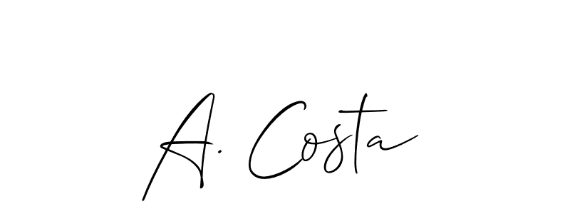 Check out images of Autograph of A. Costa name. Actor A. Costa Signature Style. Allison_Script is a professional sign style online. A. Costa signature style 2 images and pictures png