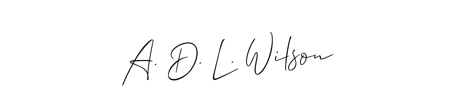 Make a short A. D. L. Wilson signature style. Manage your documents anywhere anytime using Allison_Script. Create and add eSignatures, submit forms, share and send files easily. A. D. L. Wilson signature style 2 images and pictures png