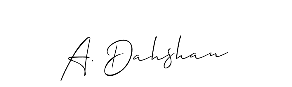 Make a beautiful signature design for name A. Dahshan. With this signature (Allison_Script) style, you can create a handwritten signature for free. A. Dahshan signature style 2 images and pictures png